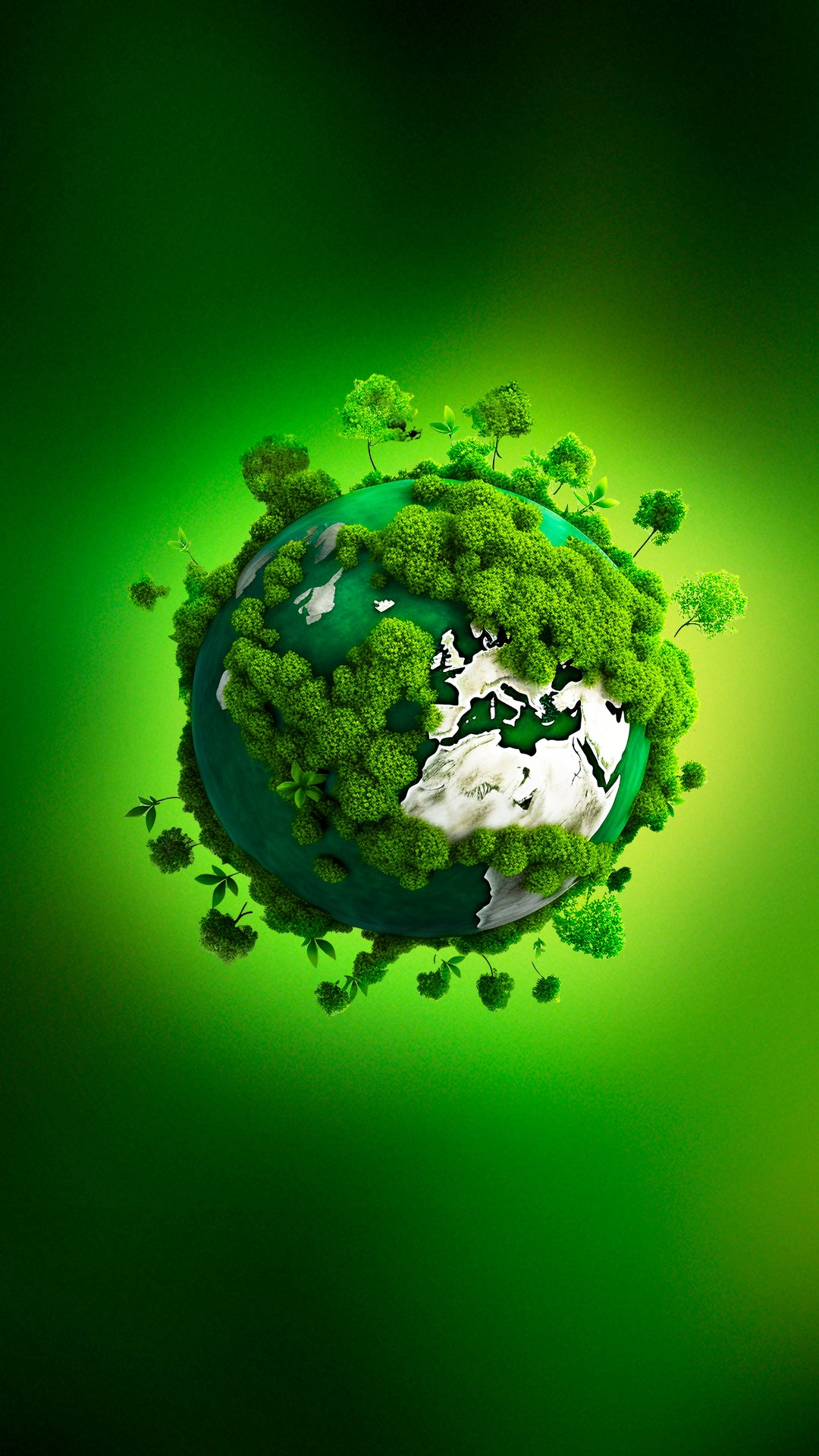 Planeta terra pequeno, com diversas �rvores.